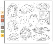 Coloriage Collection de D&icirc;ner par num&eacute;ro