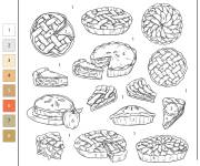 Coloriage Collection de Tartes aux pommes par num&eacute;ro