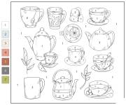 Coloriage Collection de Th&eacute; par num&eacute;ro