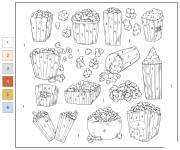 Coloriage Collection Popcorn magique num&eacute;rot&eacute;