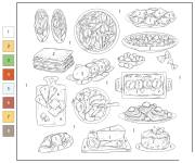Coloriage Cuisine italienne par num&eacute;ro