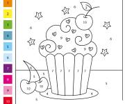 Coloriage Cupcake par num&eacute;ro