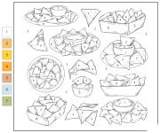 Coloriage Dessin de Nachos par num&eacute;ro