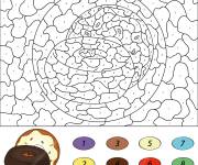 Coloriage Donuts par num&eacute;ros 1-8