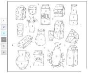 Coloriage Du lait par num&eacute;ro