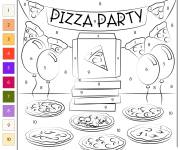 Coloriage F&ecirc;te des pizzas par num&eacute;ro