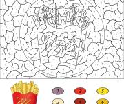 Coloriage Frites num&eacute;rot&eacute; imprimable