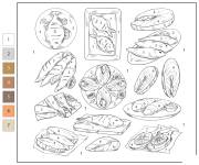 Coloriage Friture de poisson par num&eacute;ro