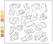 Coloriage Fromage par num&eacute;ro