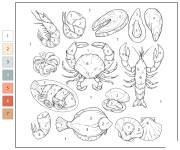 Coloriage Fruit de mer par num&eacute;ros