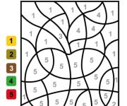 Coloriage et dessins gratuit Fruit pomme num&eacute;rot&eacute; à imprimer
