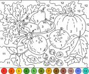 Coloriage et dessins gratuit Fruits magique par num&eacute;ros à imprimer