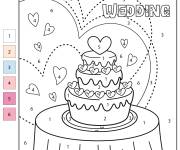 Coloriage G&acirc;teau de mariage par num&eacute;ro en ligne