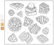 Coloriage Gaufre par num&eacute;ro