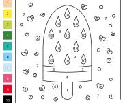 Coloriage Glace aux fruits par num&eacute;ro