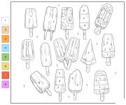 Coloriage Glace glac&eacute;e num&eacute;rot&eacute; de 1 &agrave; 8