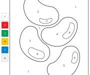 Coloriage et dessins gratuit Haricots g&eacute;lifi&eacute;s par num&eacute;ro à imprimer