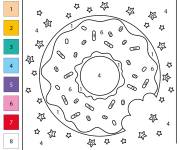 Coloriage Image par num&eacute;ro de gros beignet