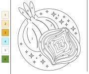 Coloriage L'oignon par num&eacute;ro