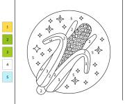 Coloriage Le ma&iuml;s par num&eacute;ro imprimable