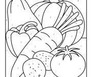 Coloriage et dessins gratuit L&eacute;gumes par num&eacute;ro à imprimer