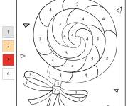 Coloriage Lollipop par num&eacute;ro