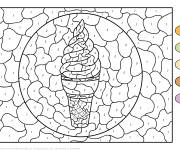 Coloriage Mandala D&eacute;licieuse glace par num&eacute;ro