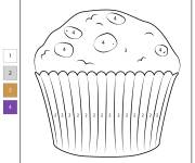 Coloriage et dessins gratuit Muffin par num&eacute;ro à imprimer