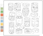 Coloriage Nourriture en bo&icirc;te par num&eacute;ro
