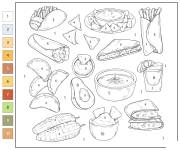 Coloriage Nourriture mexicaine par num&eacute;ro