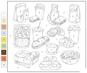 Coloriage Nourriture num&eacute;rot&eacute; imprimable