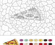 Coloriage Num&eacute;rot&eacute; Pizza de 1 &agrave; 14