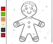 Coloriage Pain d'&eacute;pices par num&eacute;ro en maternelle