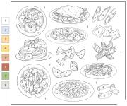 Coloriage P&acirc;tes par num&eacute;ro
