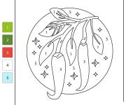 Coloriage Piment par nombre