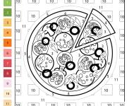 Coloriage Pizza par num&eacute;ro &agrave; colorier