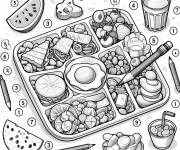 Coloriage Plat de repas magique par num&eacute;ro