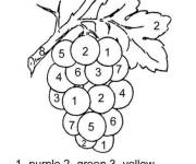 Coloriage et dessins gratuit Raisins par num&eacute;ro à imprimer