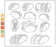 Coloriage Tacos num&eacute;rot&eacute;