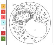 Coloriage Tomate fruit num&eacute;rot&eacute;