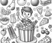 Coloriage Tous les aliments num&eacute;rot&eacute;