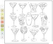 Coloriage Verre &agrave; Martini par num&eacute;ro