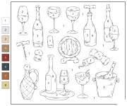 Coloriage Vin par num&eacute;ro