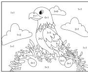 Coloriage Addition de faucon par num&eacute;ro
