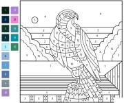 Coloriage Aigle am&eacute;ricain num&eacute;rot&eacute; de 1-15
