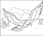 Coloriage Aigle ouvrant ses ailes par num&eacute;ro