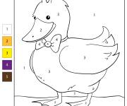 Coloriage et dessins gratuit B&eacute;b&eacute; Canard par num&eacute;ro à imprimer