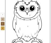 Coloriage B&eacute;b&eacute; hibou par num&eacute;ro