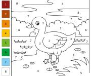 Coloriage Canard en plein air par num&eacute;ro