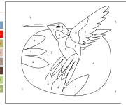 Coloriage Colibri en abstrait